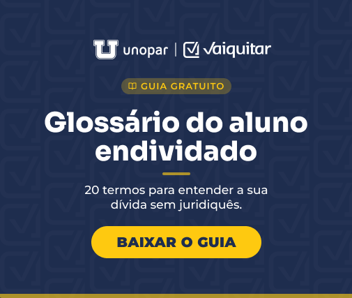 Banner Glossário do aluno endividado